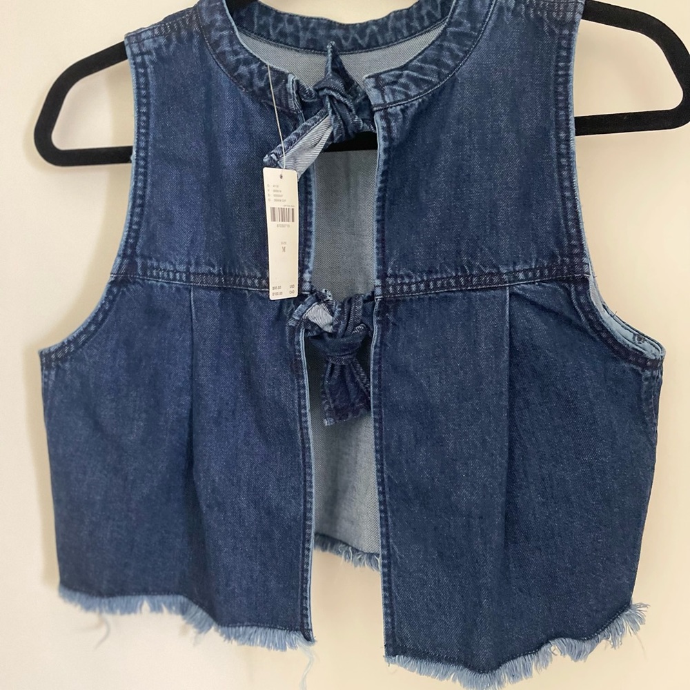Denim Crop top from Anthropologie in Medium. Tag attached.